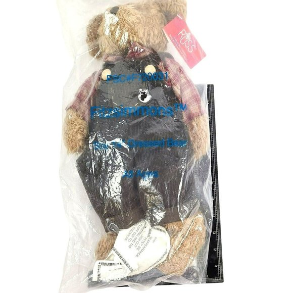 Russ Fitzsimmons 14 Inch Dressed Teddy Bear New in Package NWT Avon FSC F720031 - Picture 2 of 5
